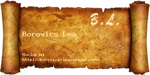 Borovics Lea névjegykártya